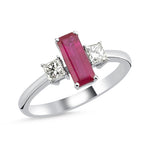 14Kt diamond and ruby ring
