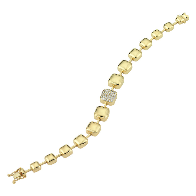 14Kt yellow gold and diamond bracelet