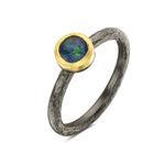 24Kt gold/silver and opal ring