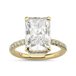 14Kt radiant lab grown diamond engagement ring