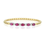 14Kt diamond and ruby slip on bangle/bracelet
