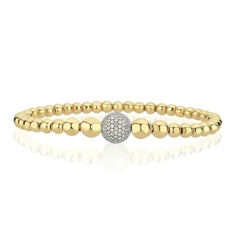 14Kt gold ball stretch bracelet
