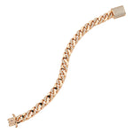 14kt pink gold and diamond curb link bracelet