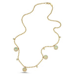 14Kt gold, diamond and white opal necklace