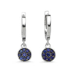 14kt white gold and blue sapphire huggie earrings