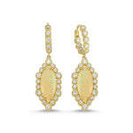 14kt yellow gold, diamond and Ethiopian opal earrings
