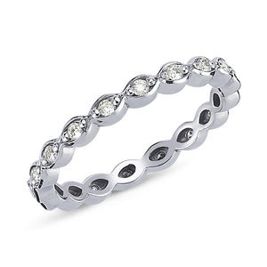 
            
                Load image into Gallery viewer, 14kt white gold &amp;amp; diamond eternity wedding band
            
        