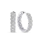 14kt white gold and diamond inside out hoop earrings