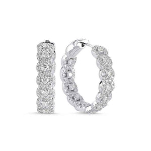 
            
                Load image into Gallery viewer, 14kt white gold and diamond inside out hoop earrings
            
        