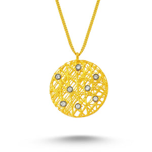 
            
                Load image into Gallery viewer, 14kt yellow gold and diamond pendant
            
        