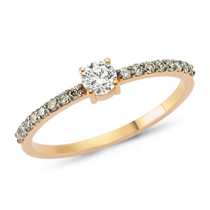 
            
                Load image into Gallery viewer, 18kt pink gold and cognac diamond ring
            
        