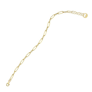 
            
                Load image into Gallery viewer, 14Kt gold and diamond paper clip bracelet
            
        