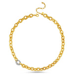 14Kt gold and diamond link necklace
