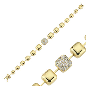 14Kt yellow gold and diamond bracelet