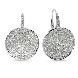 18kt white gold and diamond concave disc earrings