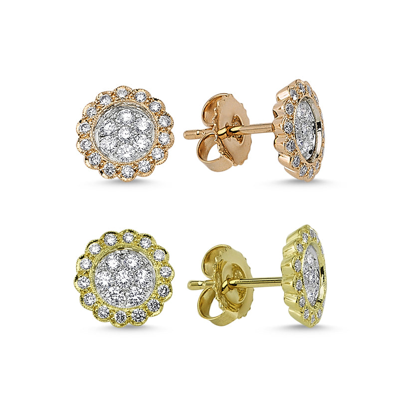 
            
                Load image into Gallery viewer, 18kt two tone diamond stud earrings
            
        