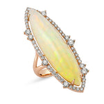 18kt pink gold and opal ring