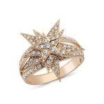 18kt pink gold and diamond triple starburst ring