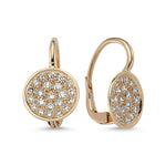 18kt pink gold diamond leverback earrings