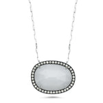 14Kt gold, diamond and moonstone necklace