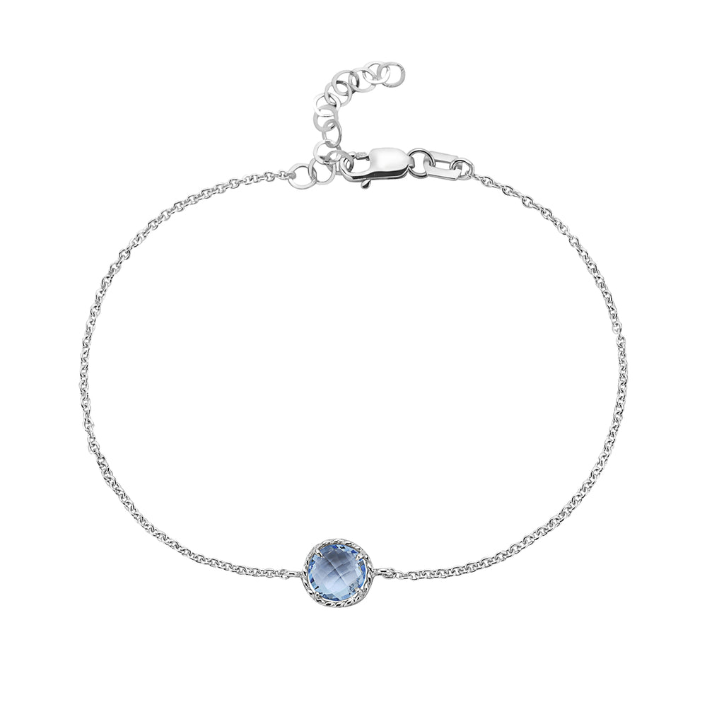 
            
                Load image into Gallery viewer, 14Kt gold and blue topaz chain bracelet
            
        