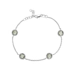 14Kt gold and green amethyst chain bracelet