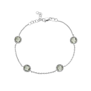 
            
                Load image into Gallery viewer, 14Kt gold and green amethyst chain bracelet
            
        