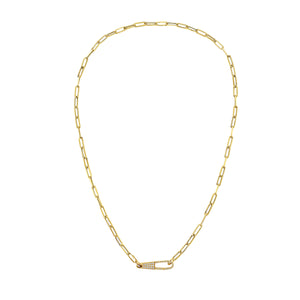 14Kt gold and diamond paper clip chain