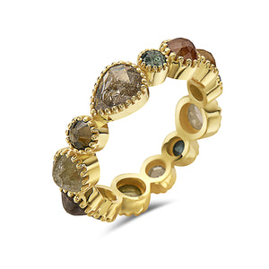 14kt yellow gold and natural diamond eternity band