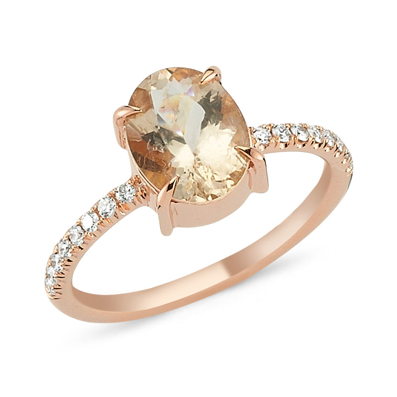 
            
                Load image into Gallery viewer, 18kt pink gold, diamond and morganite ring
            
        