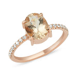 18kt pink gold, diamond and morganite ring
