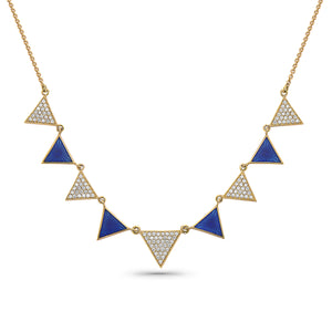14Kt gold, diamond and enamel necklace