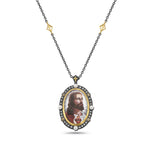 24Kt gold and silver Jesus religious pendant