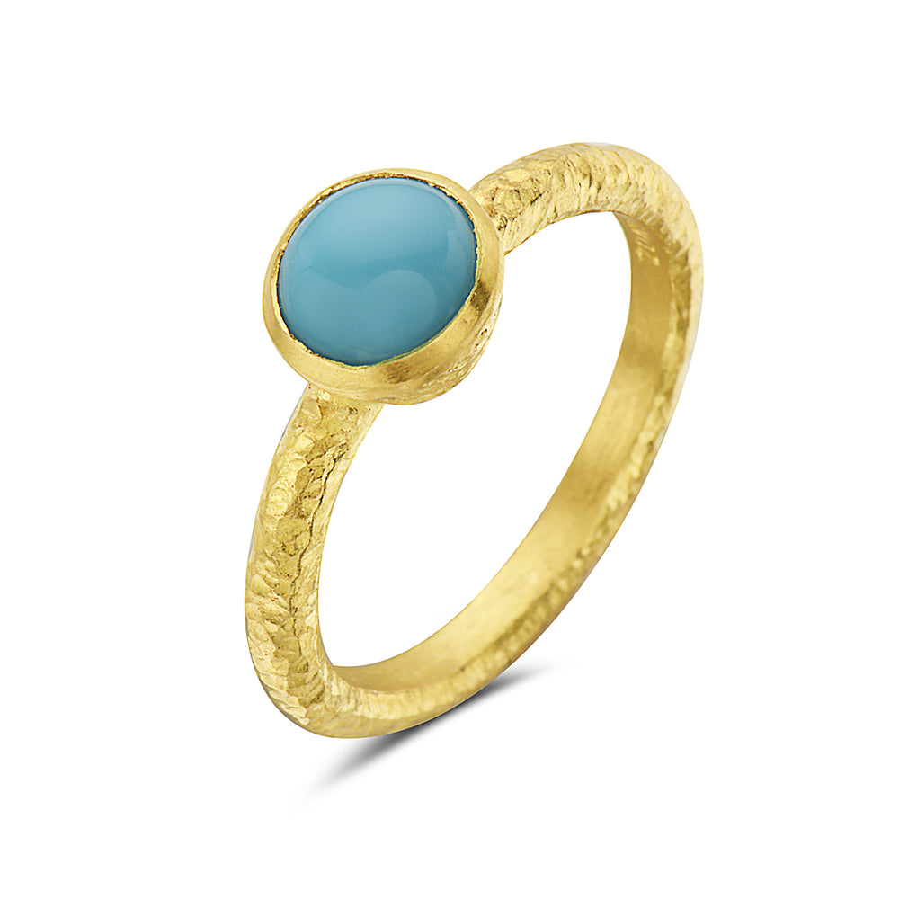 24Kt gold and turquoise ring