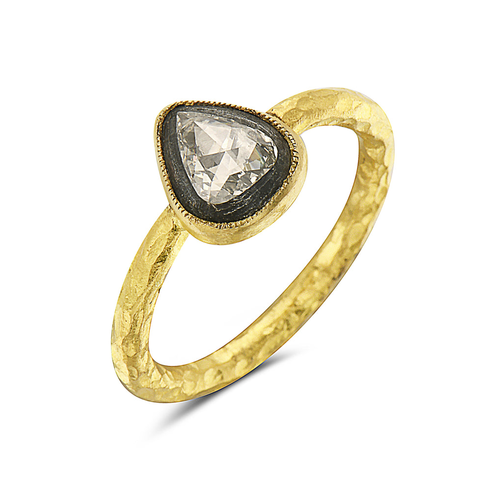 
            
                Load image into Gallery viewer, 24Kt gold and rose cut diamond ring
            
        