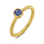 24Kt gold and blue sapphire ring