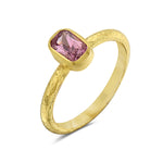 24Kt gold and pink sapphire ring