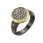 24Kt gold/silver and diamond ring