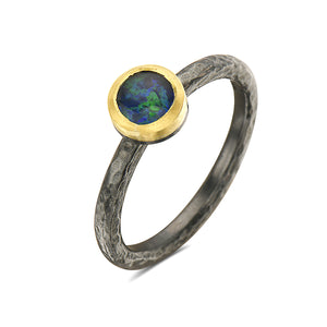 
            
                Load image into Gallery viewer, 24Kt gold/silver and opal ring
            
        