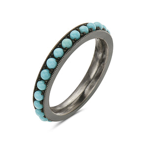 Silver and turquoise eternity band
