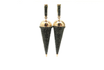 14kt pink gold "cone" earrings with black diamonds