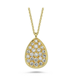 18kt yellow gold diamond studded pear shape pendant
