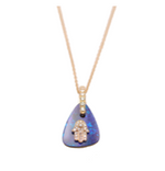 18kt pink gold diamond hamsa and opal pendant