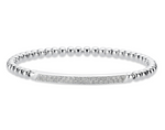 14kt white gold diamond bar bead bracelet