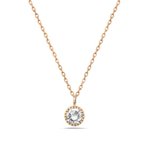 14Kt gold and solitaire diamond pendant